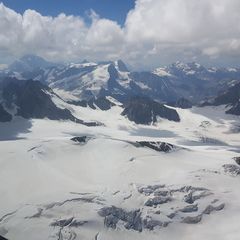 Flugwegposition um 13:07:22: Aufgenommen in der Nähe von Visp, Schweiz in 3810 Meter